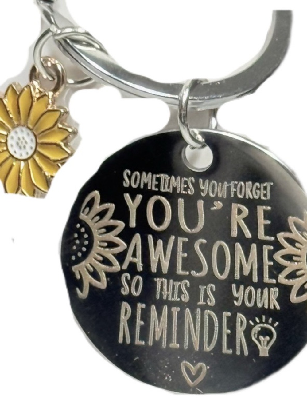 Inspirational 'You're Awesome' Keyring Flower Charm Keychain & Bag Charm  NWT